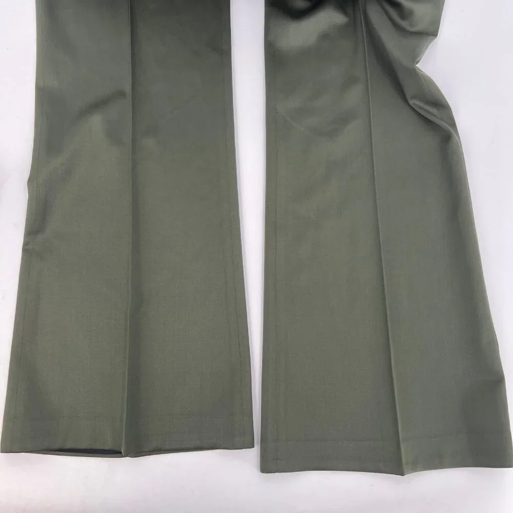 St. John Green Stretch Wool Straight Trousers | Size 14 - Picture 5 of 9